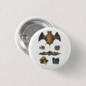 19. Jh. Fledermausdruck Button (Vorne & Hinten)