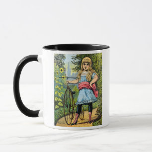 19. Jh. Mädchen mit ihrem Dreirad Tasse