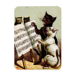 19. Jh. singende Katzen Magnet