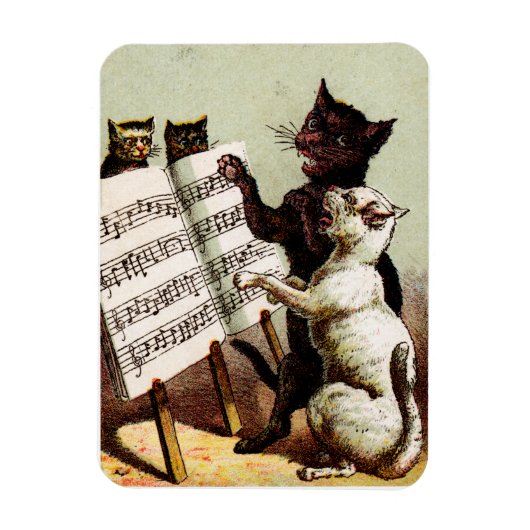 19. Jh. singende Katzen Magnet (Vertikal)