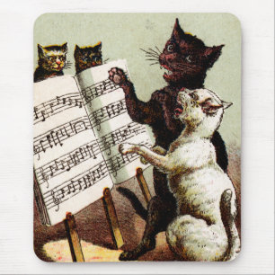 19. Jh. singende Katzen Mousepad