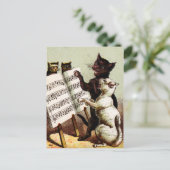 19. Jh. singende Katzen Postkarte (Stehend Vorderseite)