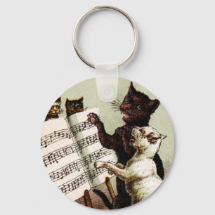 19. Jh. singende Katzen Schlüsselanhänger
