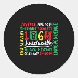 19. Juni 1865 Freedom African 19. Men Wome Runder Aufkleber
