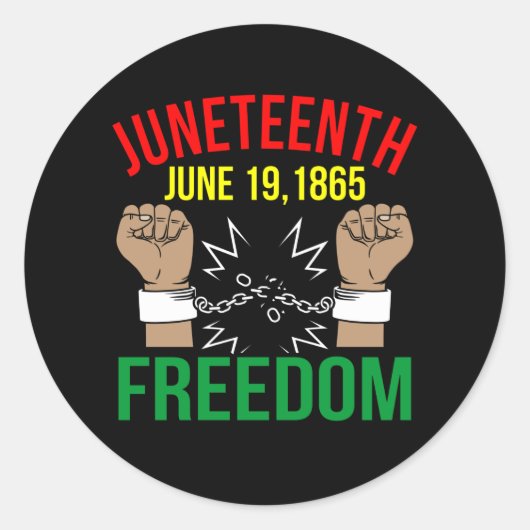 19. Juni 1865 Freiheit Runder Aufkleber (Vorderseite)