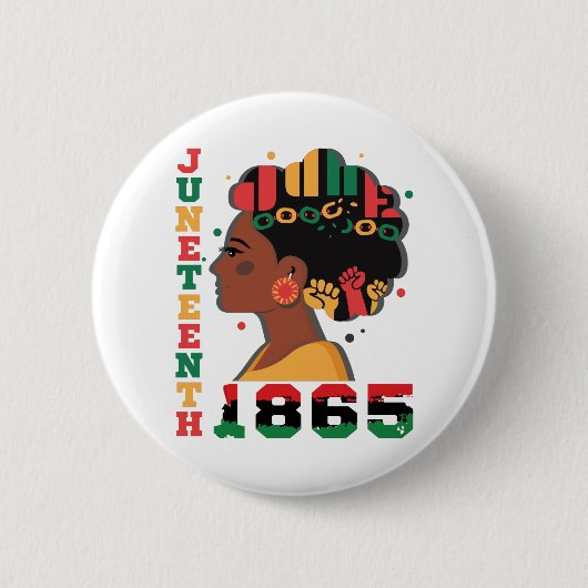 19. Juni 1865 Schwarze Afrikanische Frauen feiern Button (Vorderseite)