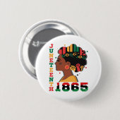 19. Juni 1865 Schwarze Afrikanische Frauen feiern Button (Vorne & Hinten)