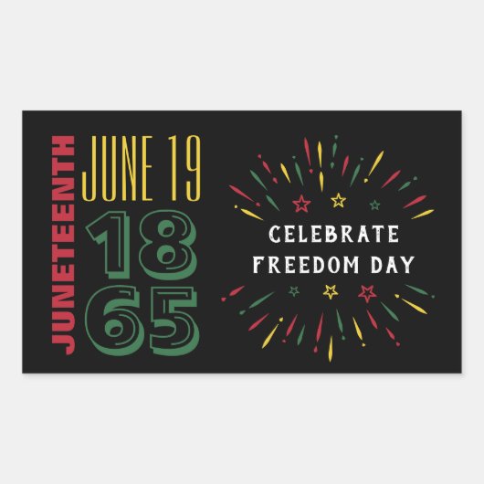 19. Juni 1865 Schwarze Feuerwerke Rechteckiger Aufkleber (Vorderseite)