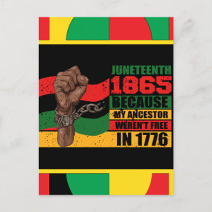 19. Juni 1865 schwarze Königinnen melanin Könige Feiertagspostkarte