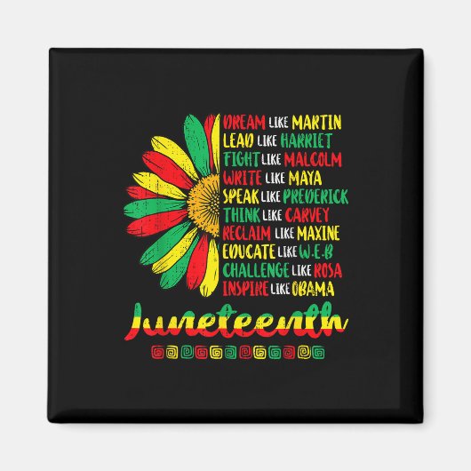 19. Juni 1865 Sonnenblumen Freiheit Afrika 19 Juni Magnet (Vorne)