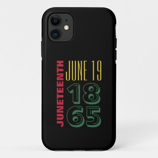 19. Juni 1865 Typografie Schwarze Geschichte Case-Mate iPhone Hülle (Rückseite)