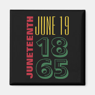 19. Juni 1865 Typografie Schwarze Geschichte Magnet