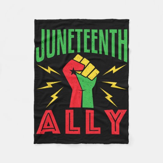 19. Juni Unterstützung Protest Pride Fist Fleecedecke (Vorderseite)