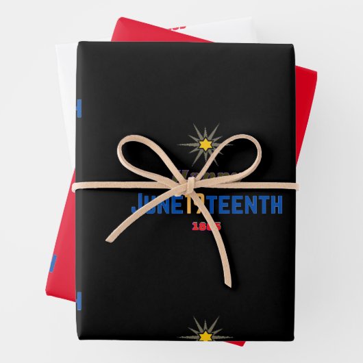 19. Juni Wrapping Paper Flat Sheet Set von 3 Geschenkpapier Set (Beispiel)