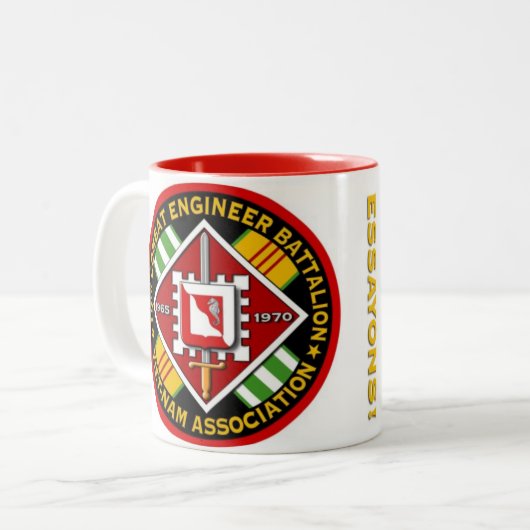 19. Kampf Engr. Bataillon, VietnamAssn. Zweifarbige Tasse (Vorderseite Links)