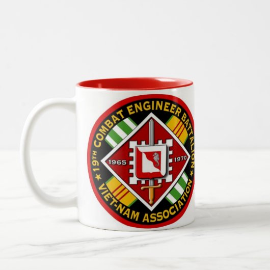 19. Kampf Engr. Bataillon, VietnamAssn. Zweifarbige Tasse (Links)