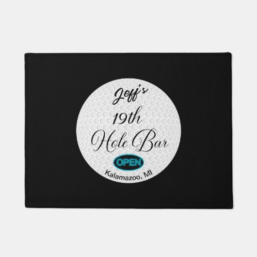19. Loch Bar Personalisiert Golf Ball Design Bar Fußmatte (Vorderseite)