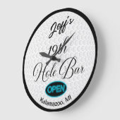 19. Loch Bar Personalisiert Golf Ball Design Bar Große Wanduhr (Winkel)