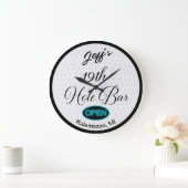 19. Loch Bar Personalisiert Golf Ball Design Bar Große Wanduhr (Zuhause)