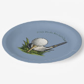 19. Loch Golf-Rentnerparty Papierplatten Pappteller (Schrägansicht)
