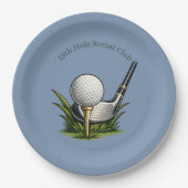 19. Loch Golf-Rentnerparty Papierplatten Pappteller (Vorderseite)