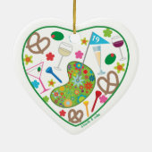 19. Loch-Herz-Verzierung Keramikornament (Hinten)