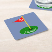 19. Loch und Ihr Text Rechteckiger Pappuntersetzer (angewinkelt)