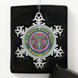19. Special Forces Group Schneeflocken Zinn-Ornament