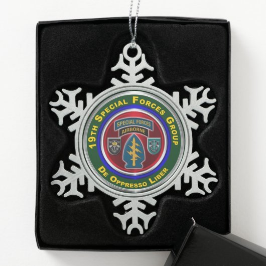 19. Special Forces Group Schneeflocken Zinn-Ornament (Box)