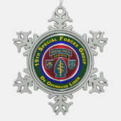 19. Special Forces Group Schneeflocken Zinn-Ornament (Vorderseite)