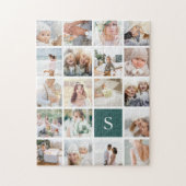 19 Square Foto Collage & Monogram Puzzle (Vertikal)