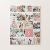 19 Square Foto Collage & Monogram Puzzle (Vertikal)
