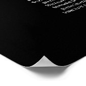 19 Tabelle Elegant Black Wedding Seating Chart Poster (Ecke)