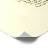 19 Tabelle Elegant Gold Cream Wedding Chart Poster (Ecke)