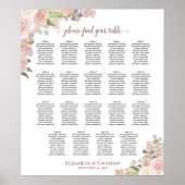 19 Tabelle Elegant Rosa Blumenkarte Poster (Vorne)