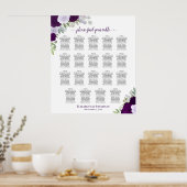 19 Tabelle Lila Blumenchic Hochzeitstabelle Poster (Küche)