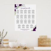 19 Tabelle Lila Blumenchic Hochzeitstabelle Poster (Küche)