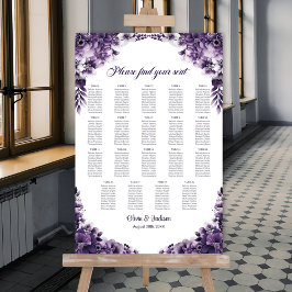 19 Tabelle Lila Blumenzwiebelkarten Poster
