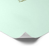 19 Tabelle Minze Green & Gold Hochzeitskarte Poster (Ecke)
