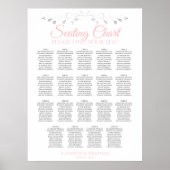 19 Tabelle Rosa und Grau Hochzeitstabelle Poster (Vorne)