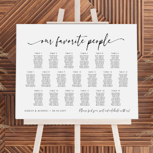 19 Tabellen Unsere Lieblings-Sitzplan Poster