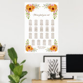 19 Tafelsonnenblume Rose Hochzeitssattel Poster (Heimbüro)