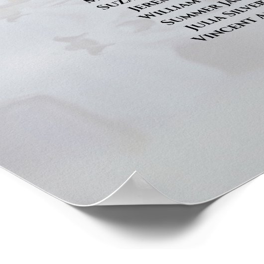 19 Tafelweiße Reflektionen Hochsitzdiagramm Poster (Ecke)