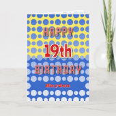 19 th Birthday add name circles pattern Karte (Vorderseite)