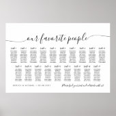 19 Tisch Elegant unsere Lieblings-Sitzkarte Poster (Vorne)