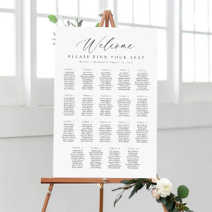 19 Tische Willkommens-Sitzplan Poster