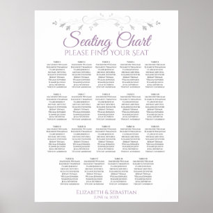 19 Tischvorleger auf weißer Hochzeitssattelkarte Poster