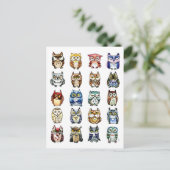 19 und 1 Katzen und Hülsen Postkarte (Stehend Vorderseite)