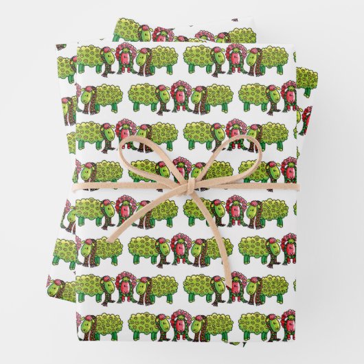 19" x 29" Wir drei Schafspappenpapier, M Geschenkpapier Set (Beispiel)