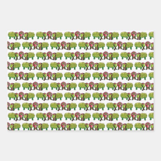 19" x 29" Wir drei Schafspappenpapier, M Geschenkpapier Set (Vorderseite)